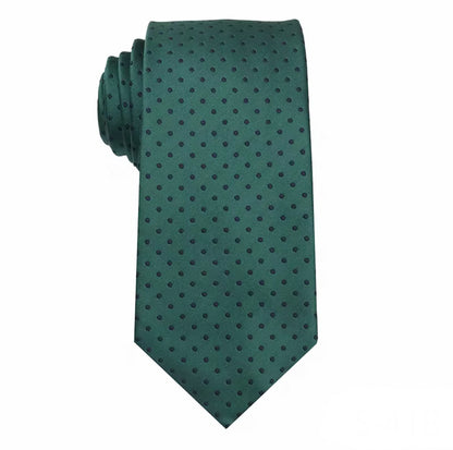 Necktie Emerald Green and navy mini polka dots
