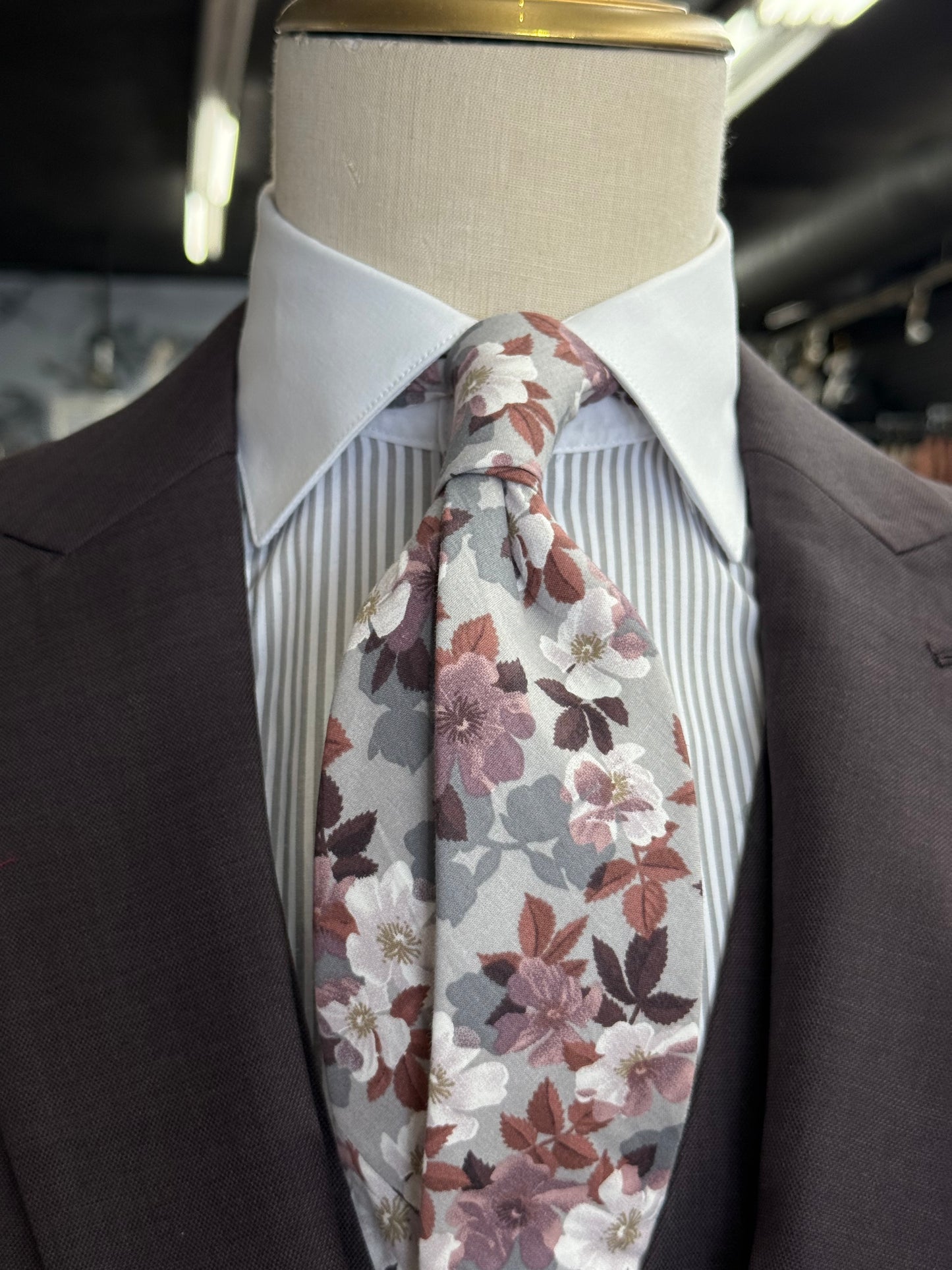 Necktie Dusty Rose Garden Cotton
