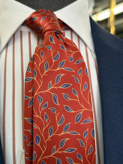 Necktie Brick Red floral tie