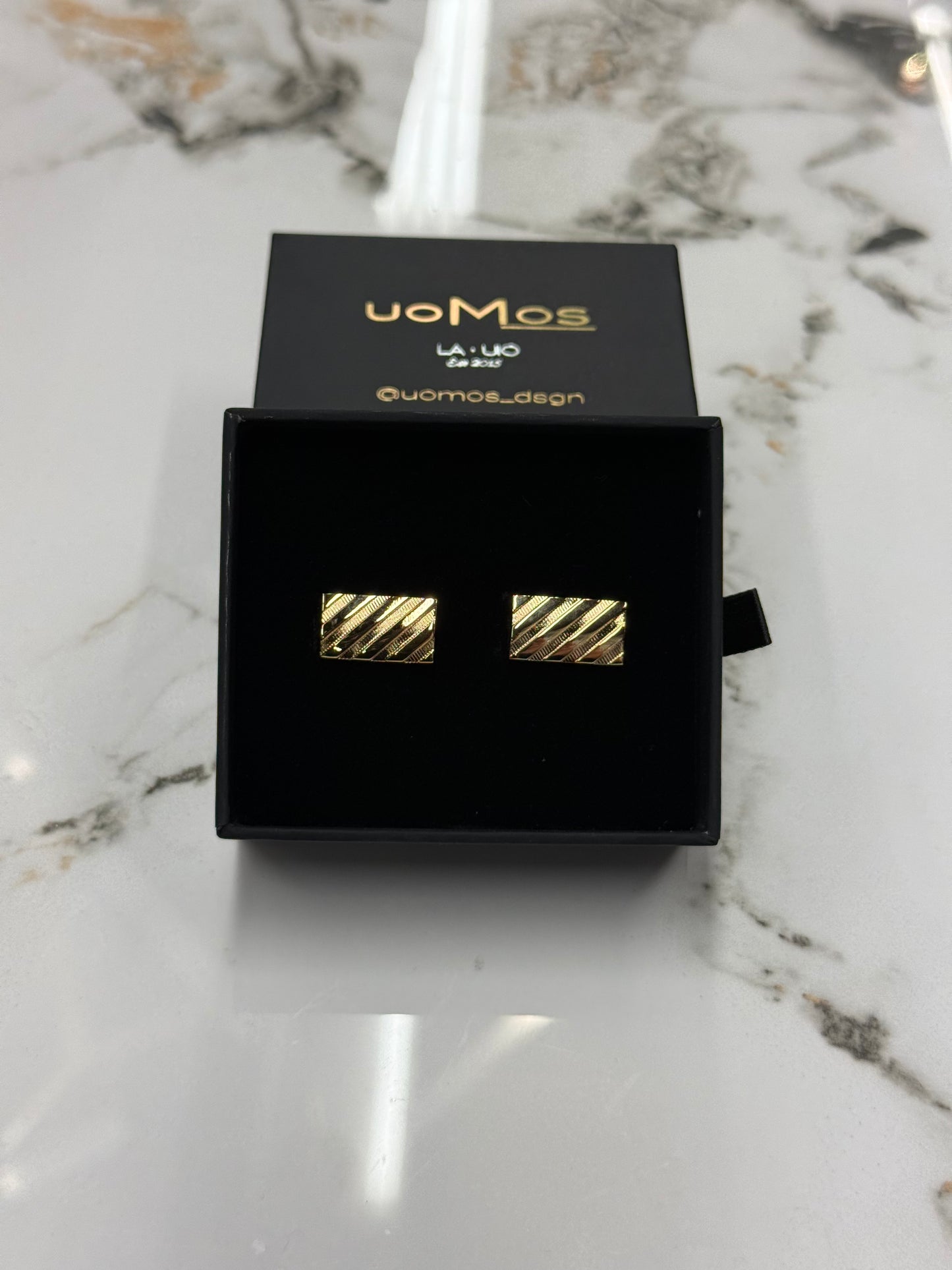 Gold Striped Cufflinks