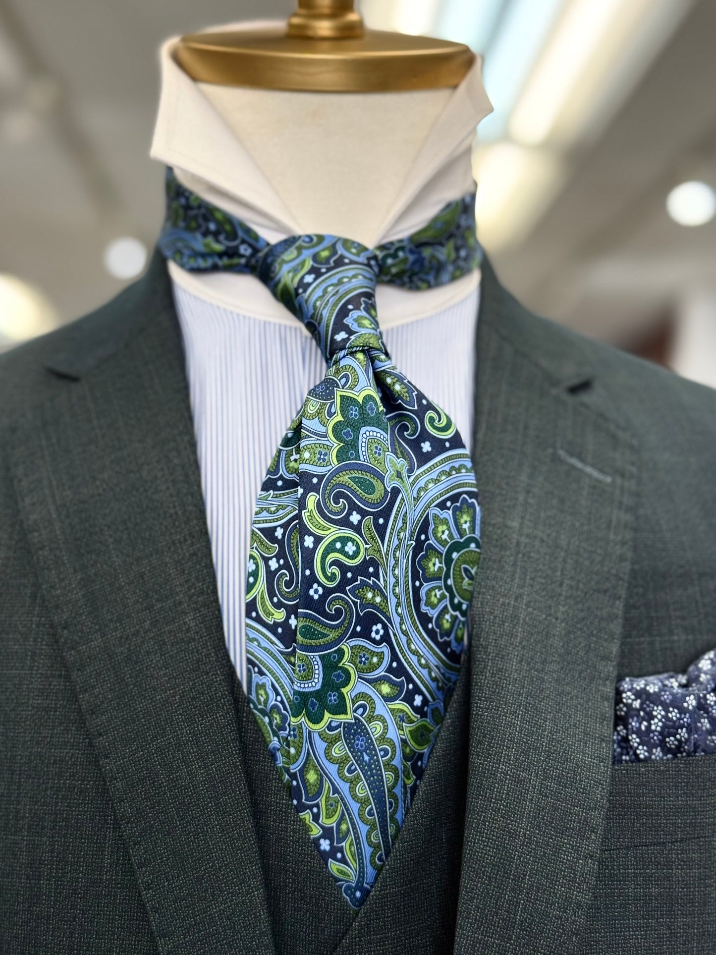 Necktie Big Paisley Blue & Green