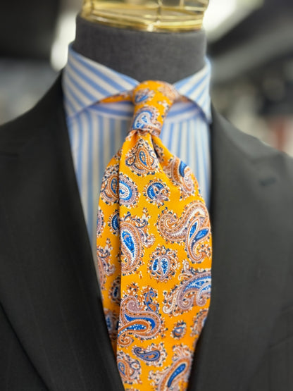 Necktie Golden Saffron Paisley