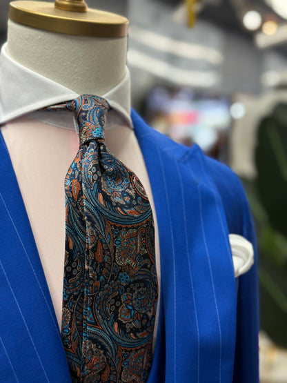 Necktie Mid Paisley Blur & Peach Orange