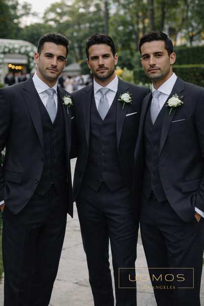 Silver Grey Tie & Pocket Square Set