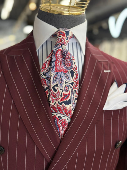 Necktie Crimson Big Paisley