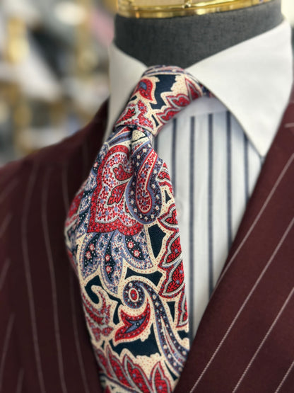Necktie Crimson Big Paisley