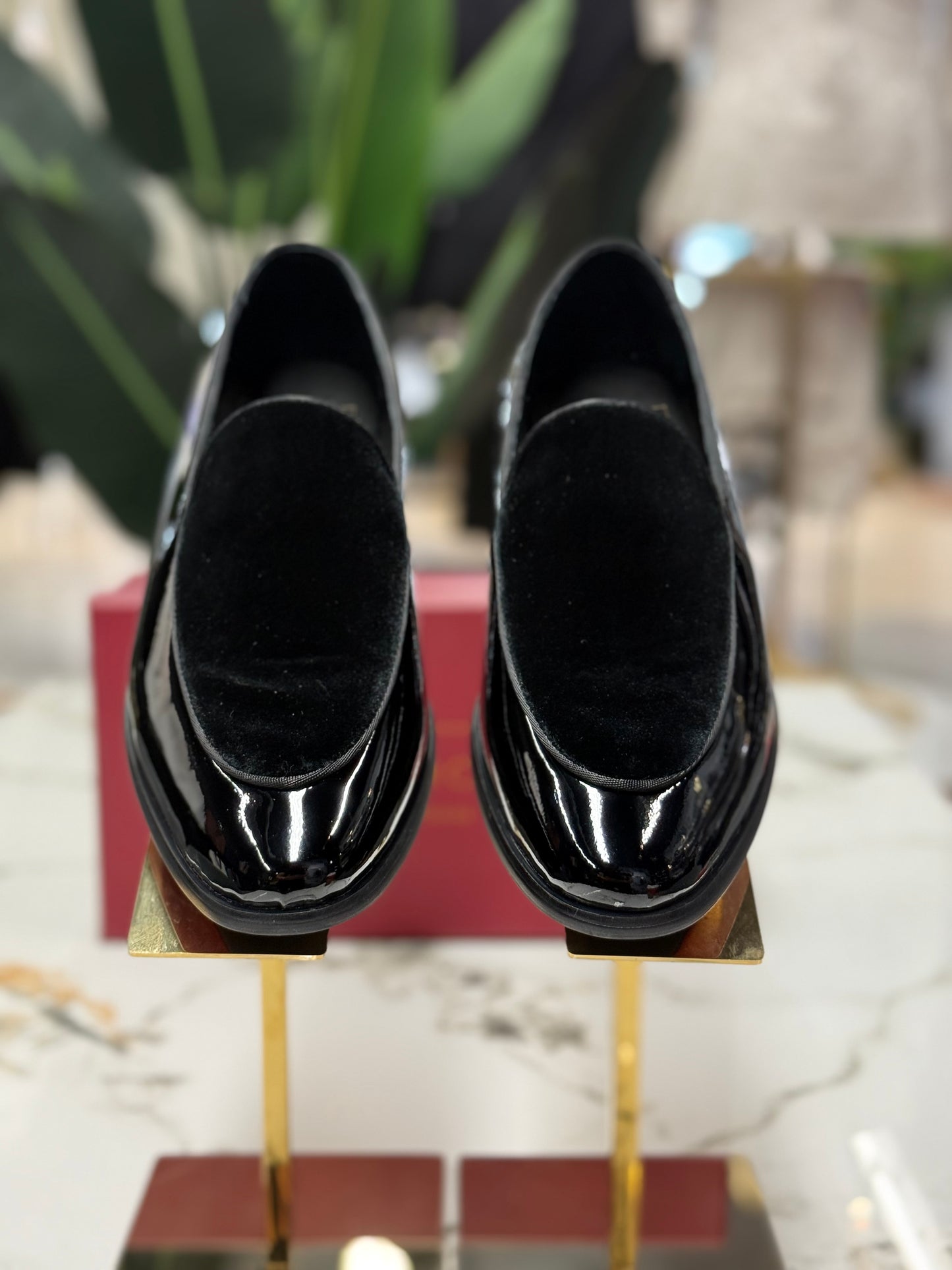 UOMOS Loafers Black Velvet & pure patent leather Tuxedo