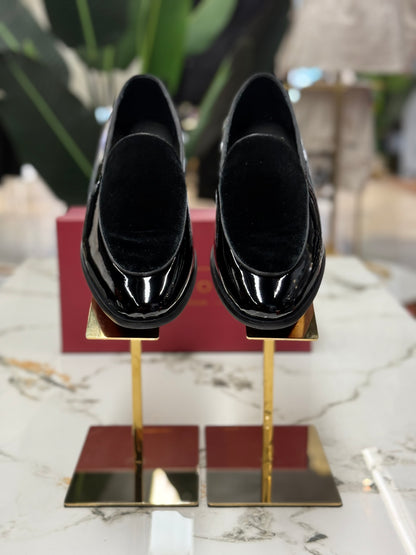 UOMOS Loafers Black Velvet & pure patent leather Tuxedo