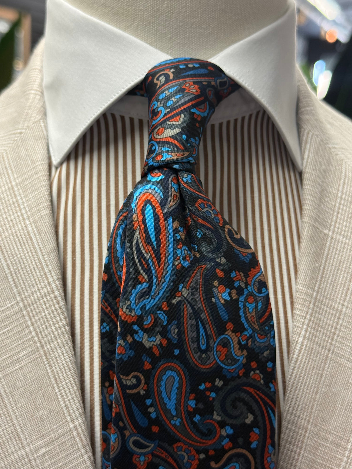 Necktie Paisley Brown and Navy