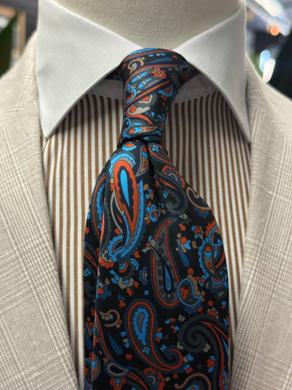 Necktie Paisley Brown and Navy