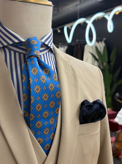 Necktie Royal & Gold Geometric