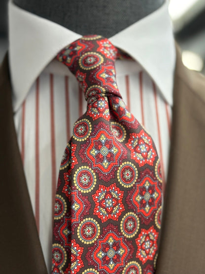 Necktie Medallion Red & Brown