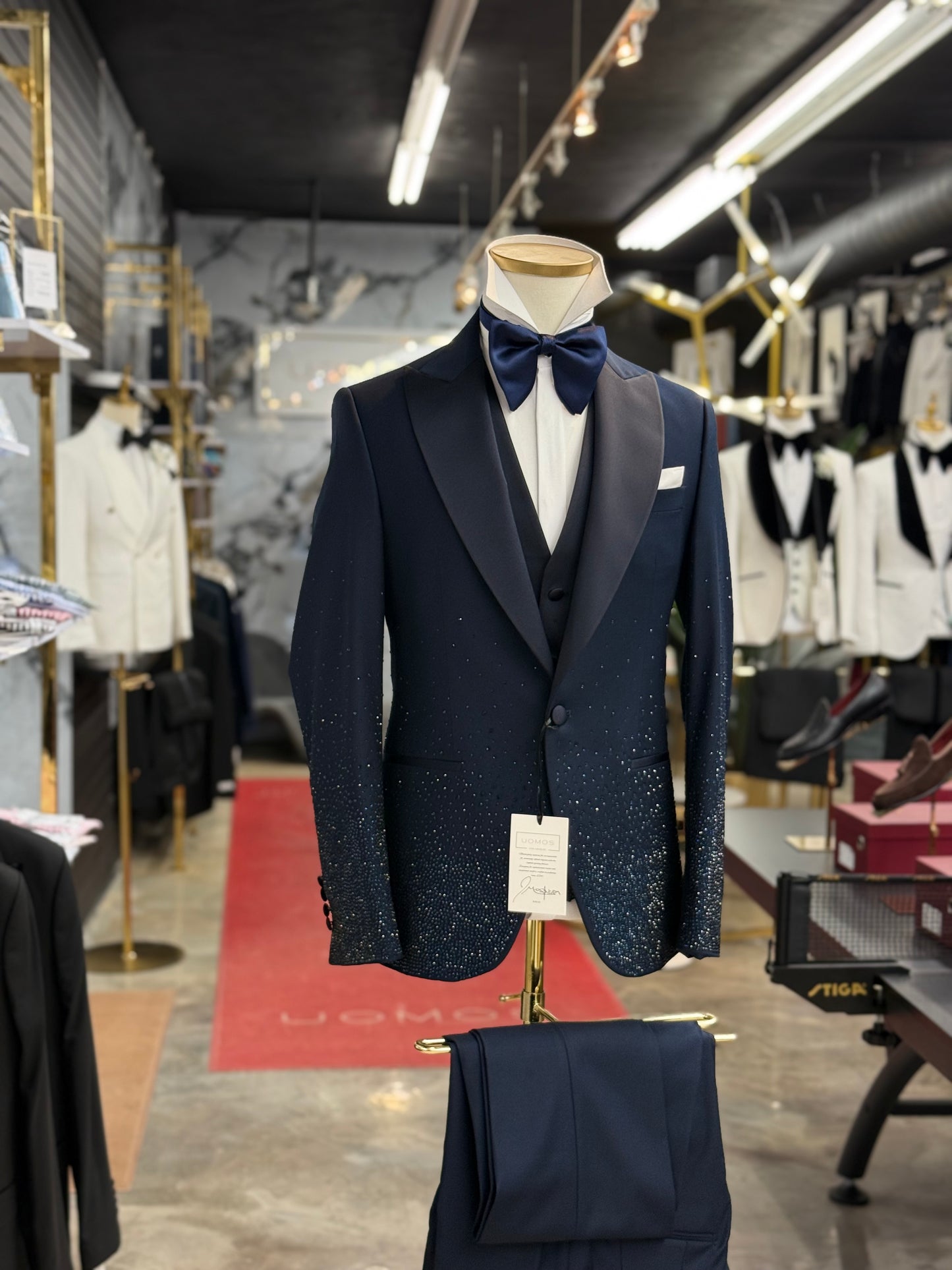 Midnight Stardust Navy Peak Lapel Tuxedo