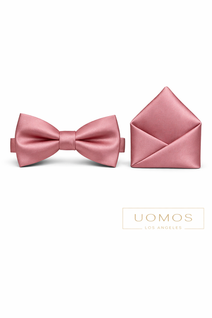 Dusty Rose Bow tie & Pocket Square set.