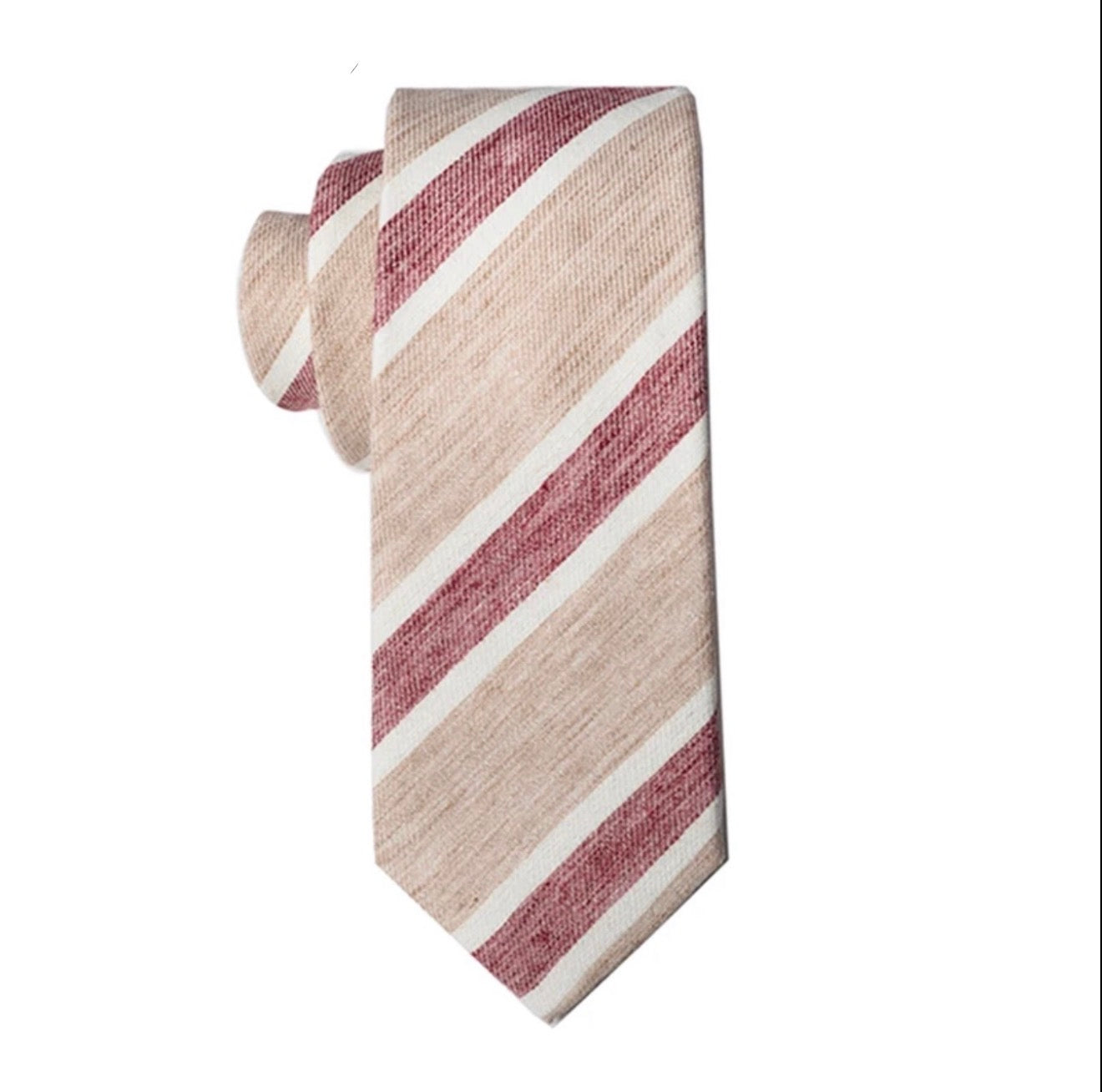 Necktie Regimental Blush Tan & Burgundy Textured tie