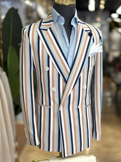 Stripe Double-Breasted Jacket 6x2