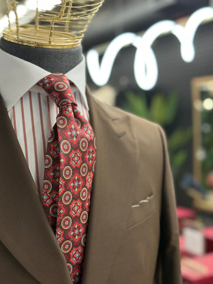 Necktie Medallion Red & Brown