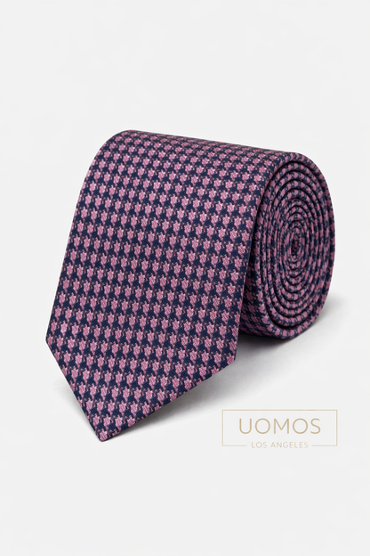 Necktie Houndstooth Pink & Navy