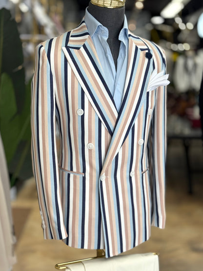 Stripe Double-Breasted Jacket 6x2