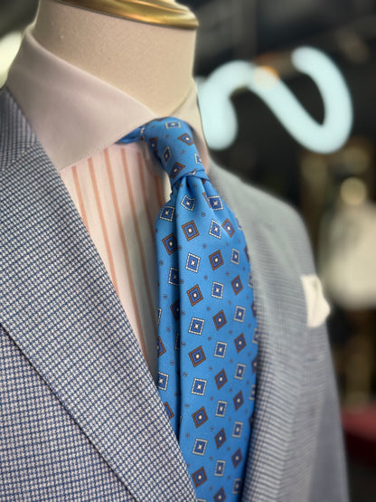 Necktie Geometric L Blue