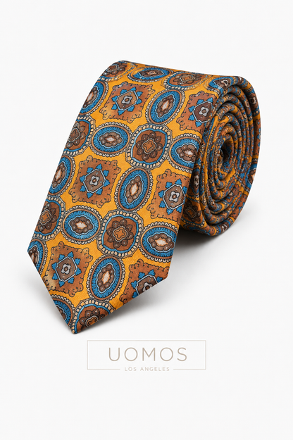 Necktie Golden Azure Medallion