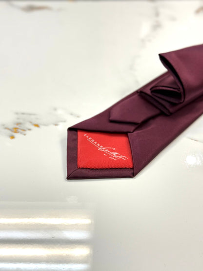 Burgundy Deep Wine Tie & Pocket Square Set