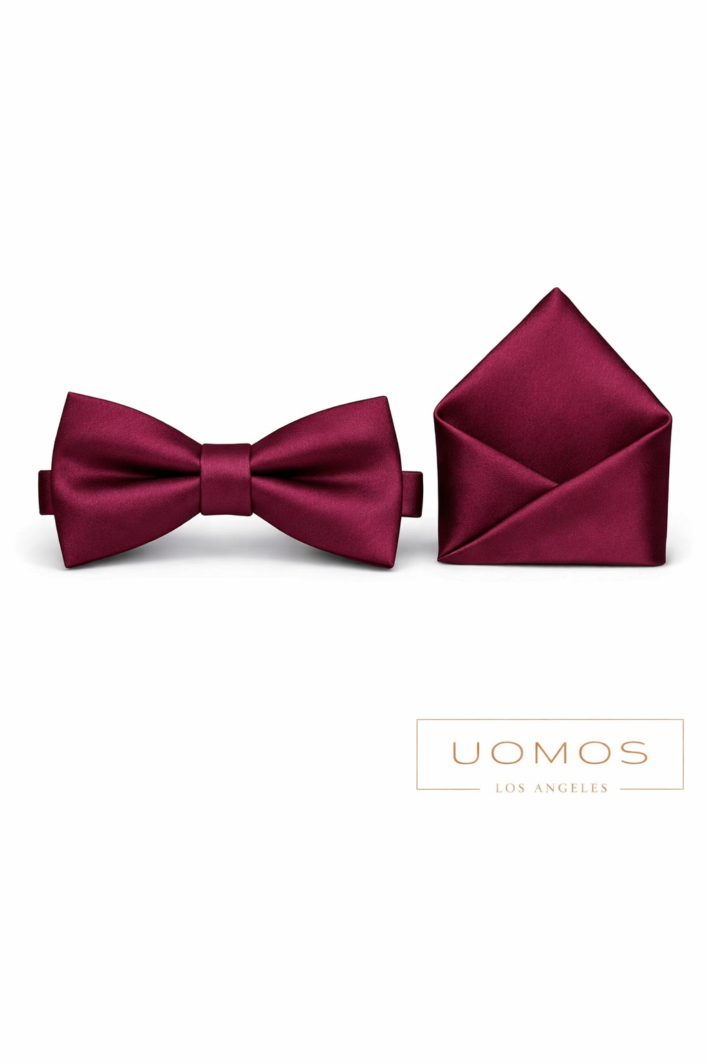 Burgundy Deep Wine Bow tie & Pocket Square set.
