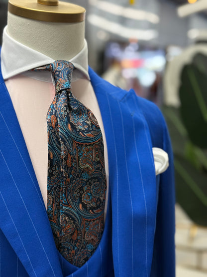 Necktie Mid Paisley Blur & Peach Orange