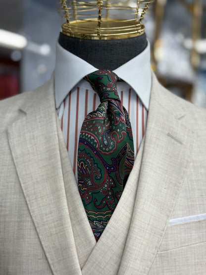 Necktie Big Paisley Green