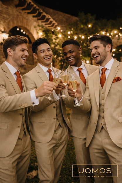 Copper Rust Tie & Pocket Square Set