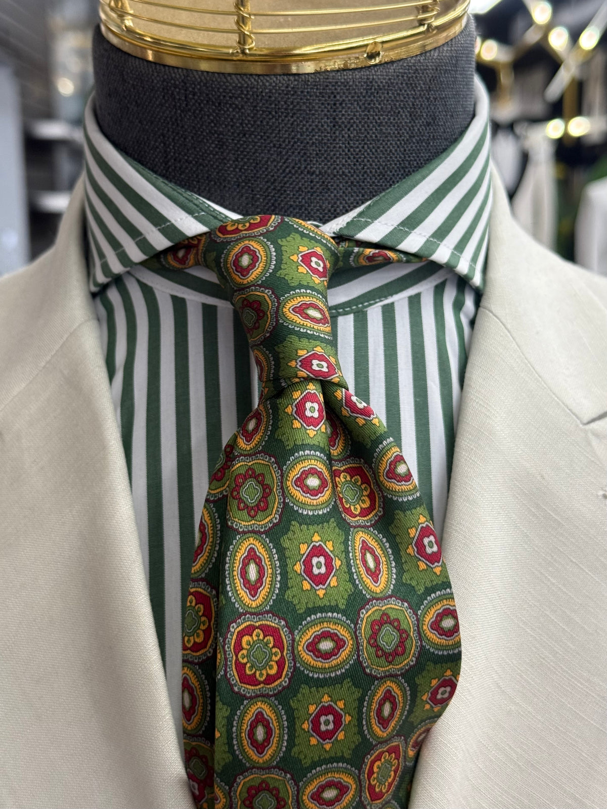 Necktie Green Medallion