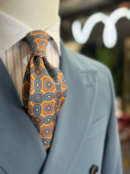 Necktie Golden Azure Medallion