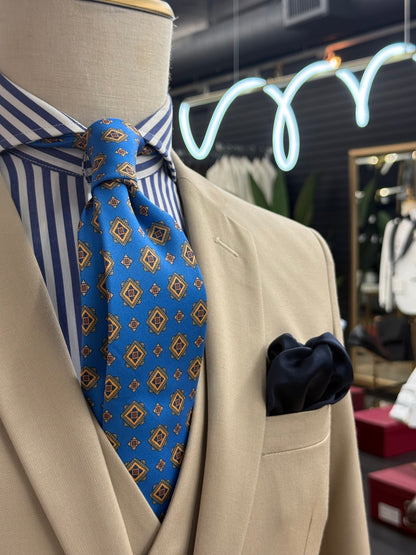 Necktie Royal & Gold Geometric