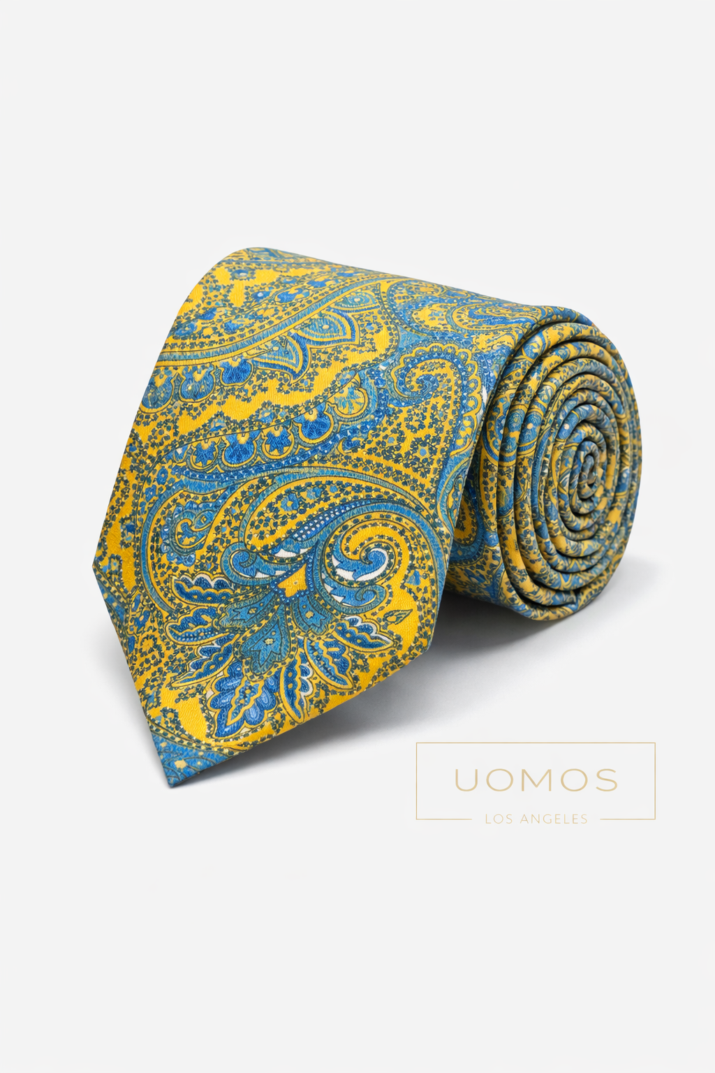 Necktie Big Paisley Yellow & Blue