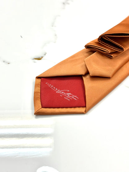 Sunset Terracota Tie & Pocket Square Set