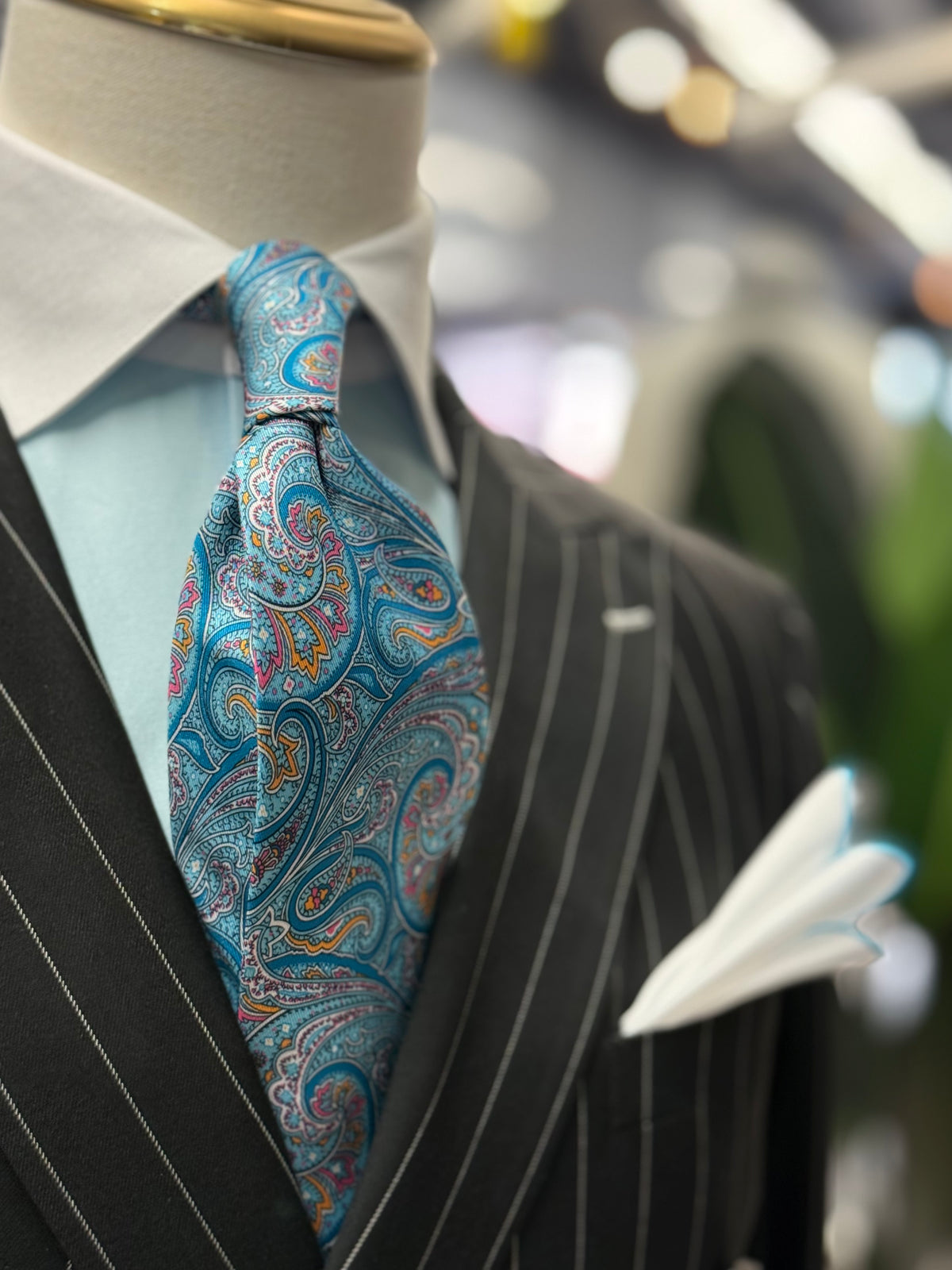 Necktie Mid Paisley Turquoise