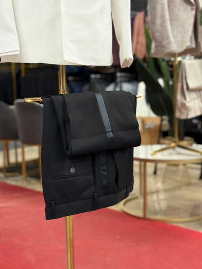 Off White Shawl Lapel & Gold buttons Tuxedo Double Breasted