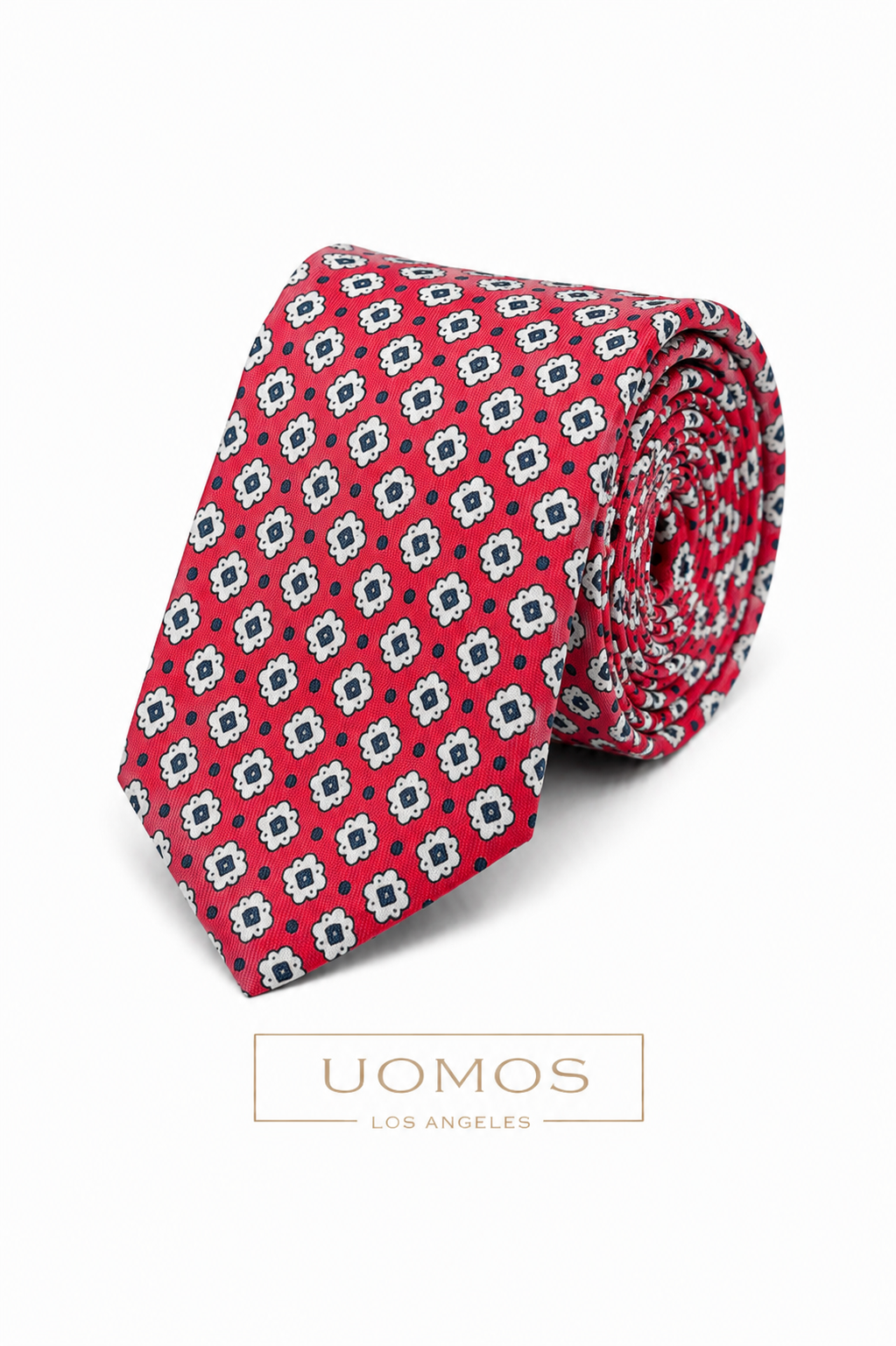 Necktie Crimsom Small Medallion