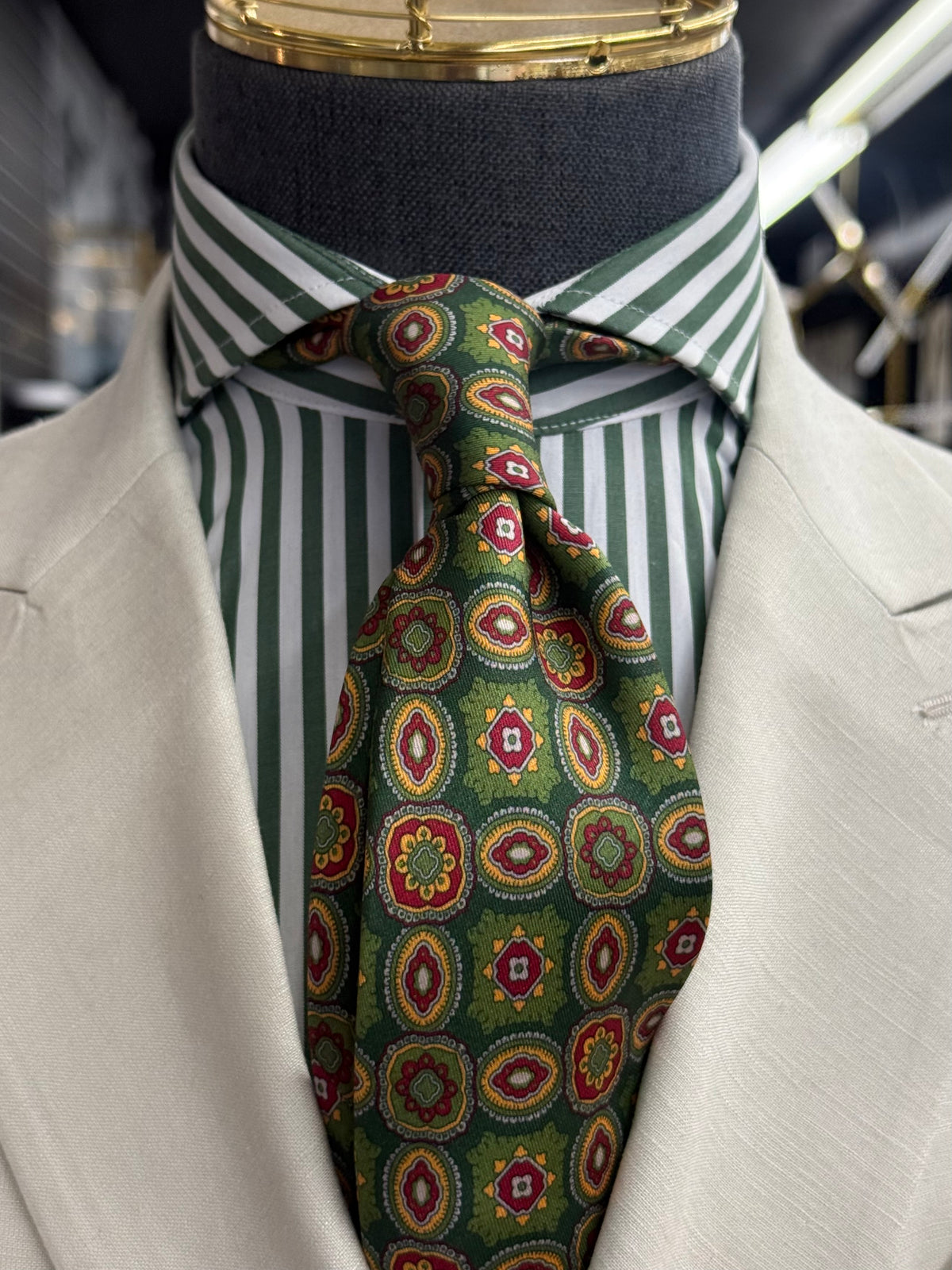 Necktie Green Medallion