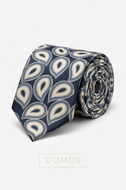 Necktie Geometrical Charcoal Black & Ivory