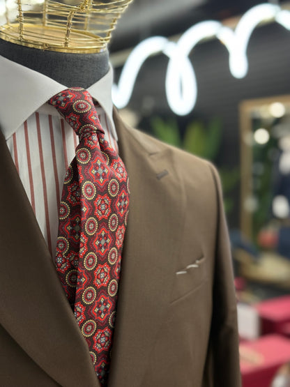 Necktie Medallion Red & Brown