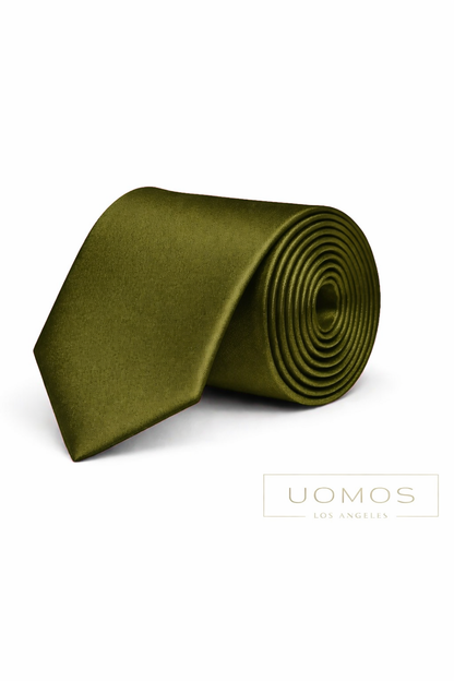 Olive Green Tie & Pocket Square Set