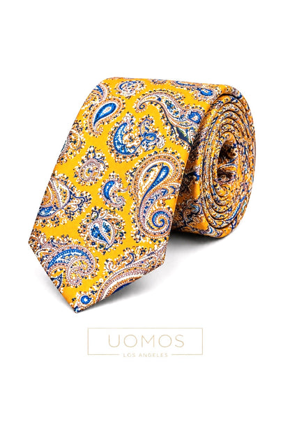 Necktie Golden Saffron Paisley