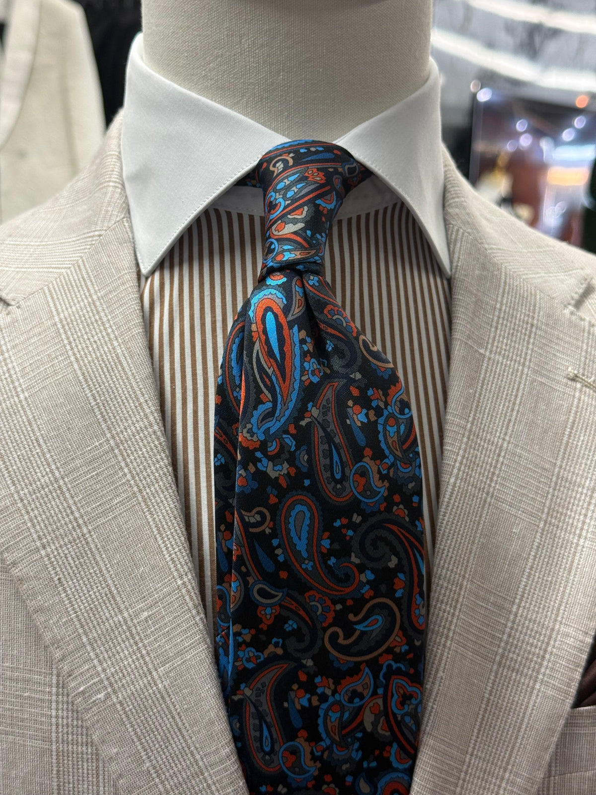 Necktie Paisley Brown and Navy