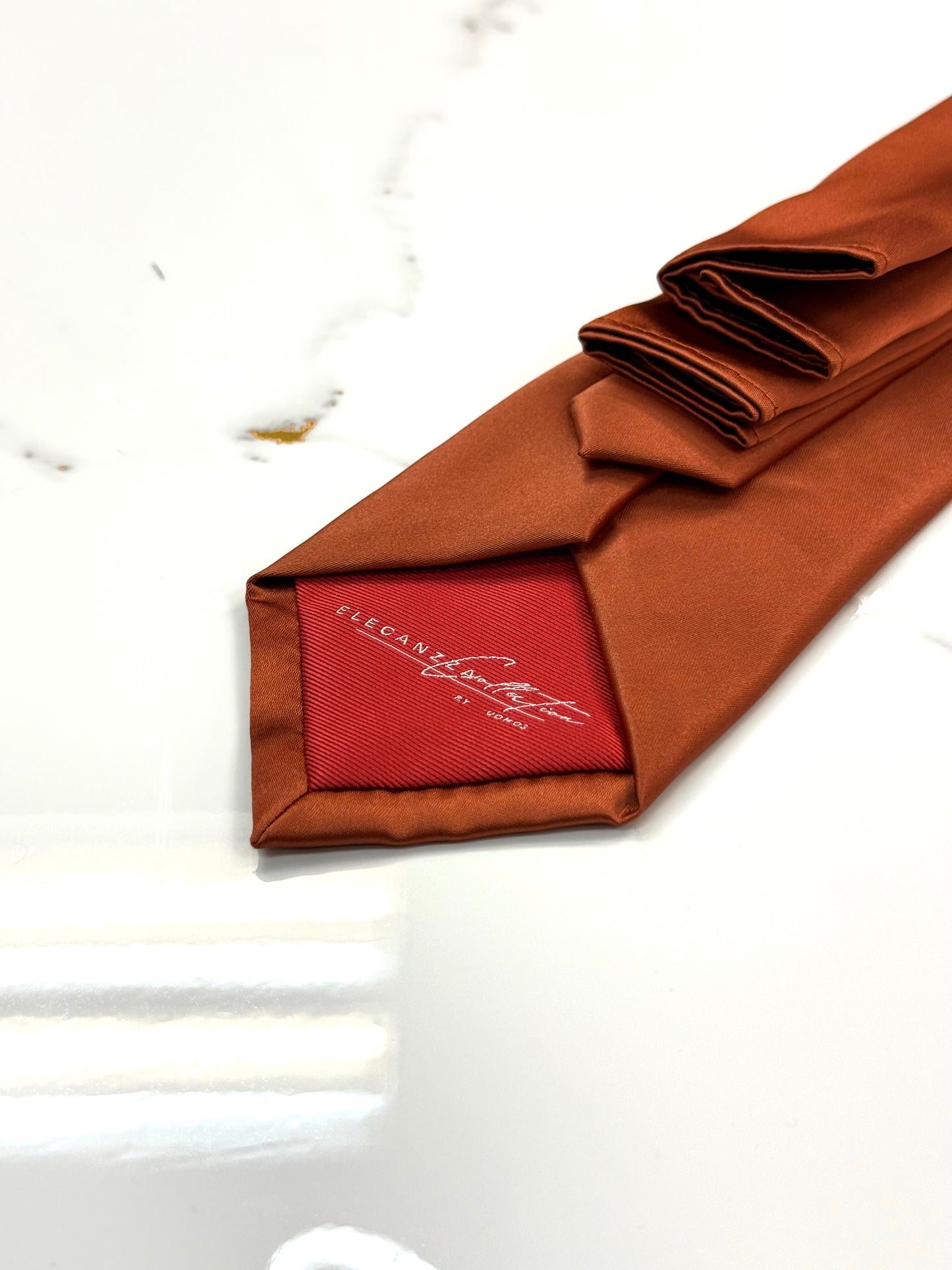 Copper Rust Tie & Pocket Square Set