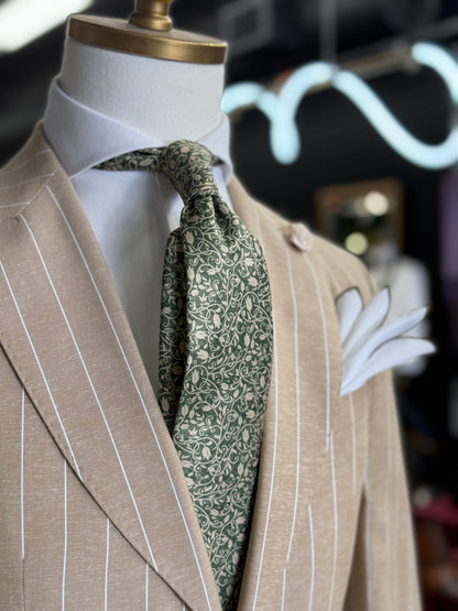 Necktie Floral Green & Vanilla