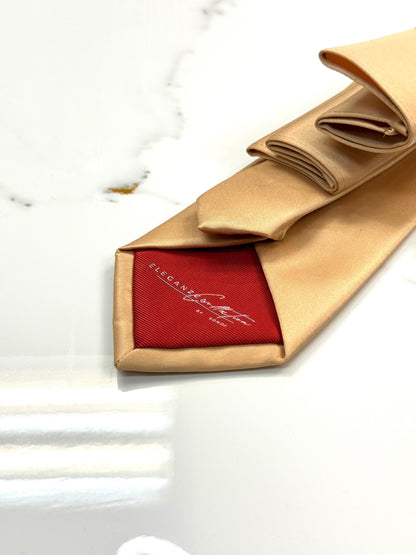 Gold Tie & Pocket Square Set