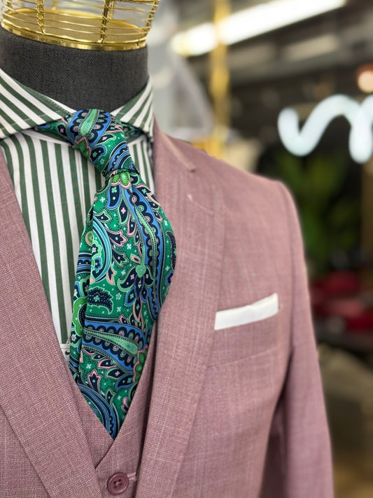 Necktie Big Paisley Green