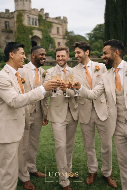 Sunset Terracota Tie & Pocket Square Set