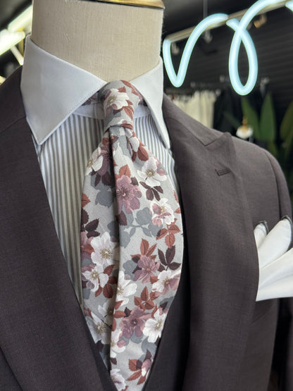 Necktie Dusty Rose Garden Cotton